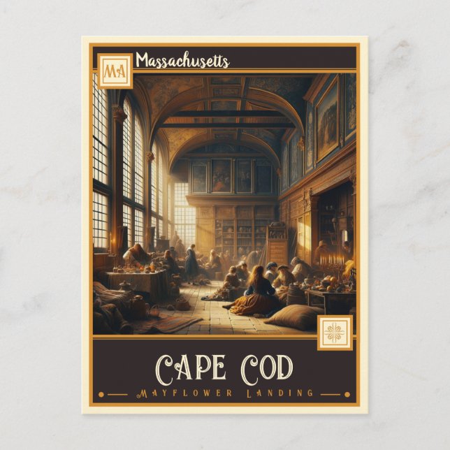 Cartão Postal Cape Cod, Massachusetts | Vintage (Frente)