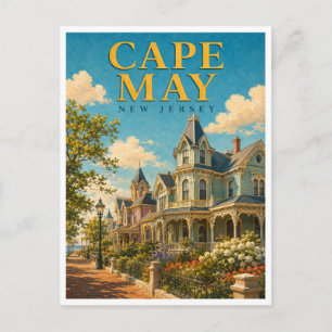 Cartão Postal Cape May Nova Jersey Distrito Vitoriano GeoSaga