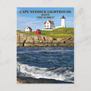 Cartão Postal Cape Neddick Light "the Nubble", cartão-postal Ma