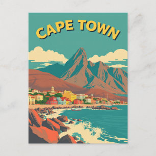 Cartão Postal Cape Town, África do Sul Viagem Retro Vintage
