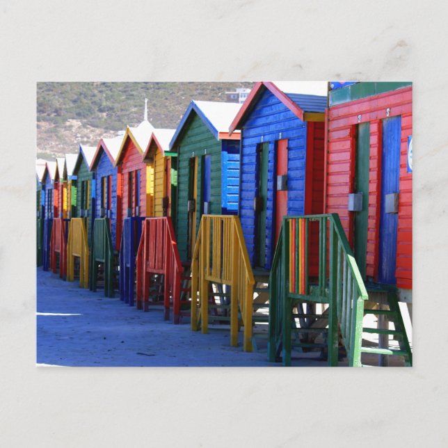 Cartão Postal Cape Town Beach Huts (Frente)