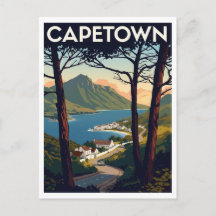 Cape Town – Impressão de Arte de Vista Costeira Cé