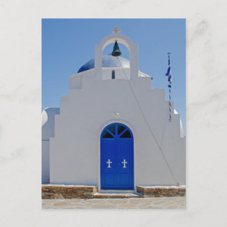 Cartão Postal Capela Azul e Branco de Antiparos