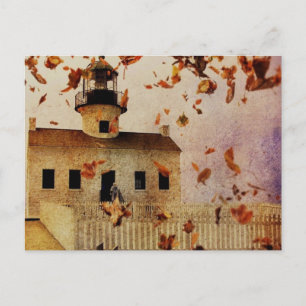 Cartão Postal Capela da Igreja do País Ocidental no Outono das f
