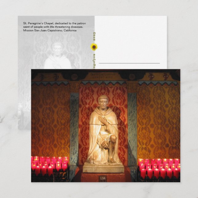 Cartão Postal Capela de São Peregrino, San Juan Capistrano, CA (Frente/Verso)