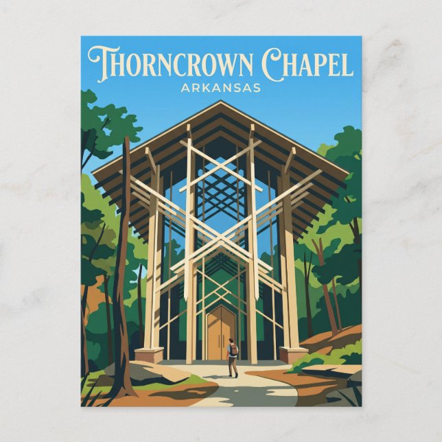 Cartão Postal Capela Thorncrown EUA (Frente)