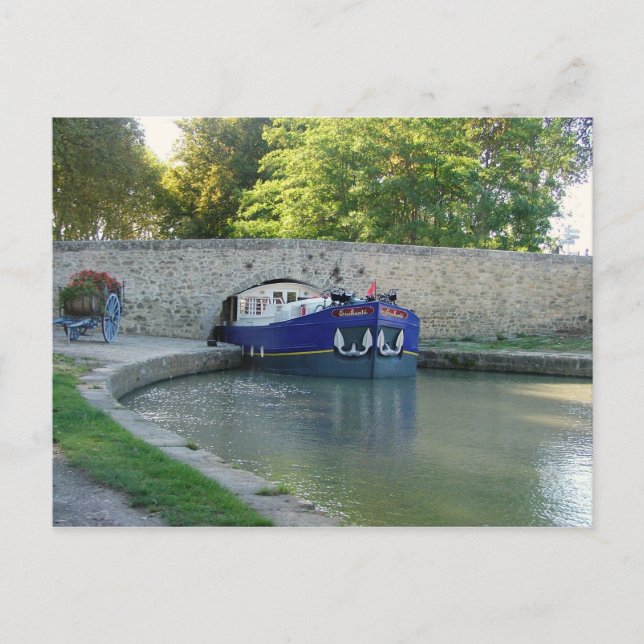 Cartão Postal Capestang, canal du Midi (Frente)