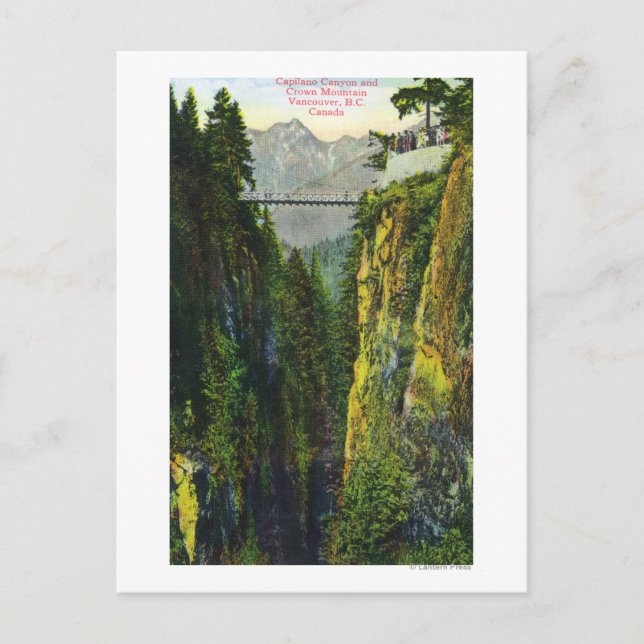 Cartão Postal Capilano Canyon View of Crown Mountain (Frente)