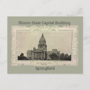 Cartão Postal Capital de estado de Illinois que constrói Cartã