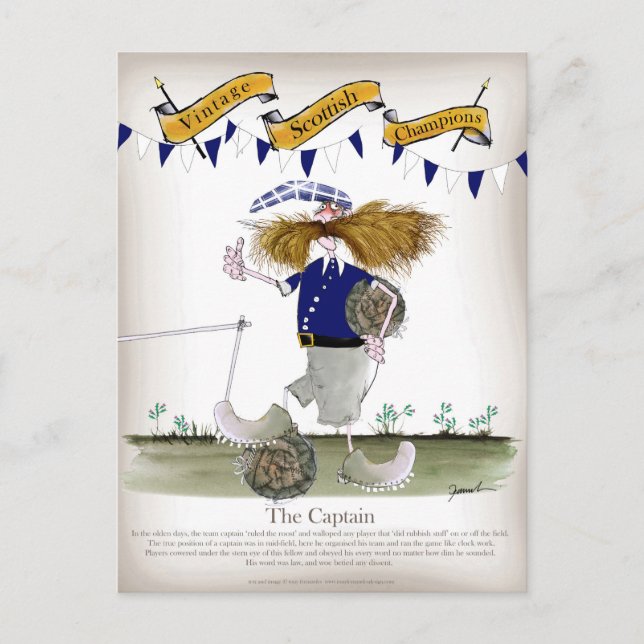 Cartão Postal capitão de futebol escocês (Frente)