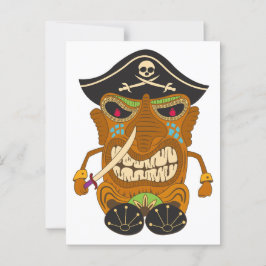 Cartão Postal Capitão Pirata, Estátua de Wooden Tiki, Engraçado