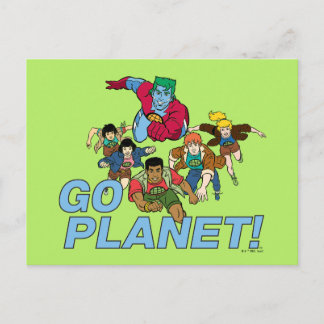 Cartão Postal Capitão Planeta e os Planeteiros.