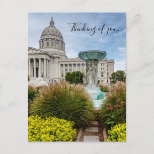 Cartão Postal Capitol do Missouri e Fonte Pensando em Você