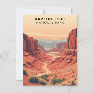 Cartão Postal Capitol Reef National Park Retro EUA