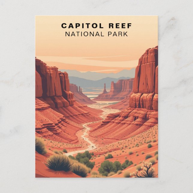 Cartão Postal Capitol Reef National Park Retro EUA (Frente)