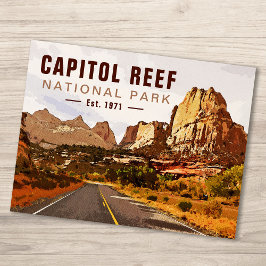 Cartão Postal Capitol Reef National Park Utah Desert Watercolor