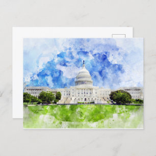 Cartão Postal Capitólio dos Estados Unidos em Washington DC Wate