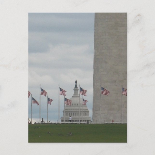 Cartão Postal Capitólio dos EUA e Monumento a Washington (Frente)