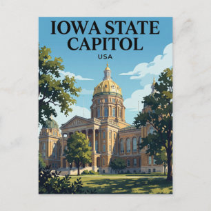 Cartão Postal Capitólio Estadual de Iowa EUA