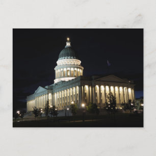 Cartão Postal Capitólio estadual de Utah à noite - Cidade de Sal