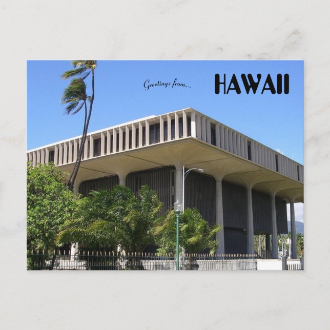 Cartão Postal Capitólio Estadual do Havaí (Frente)