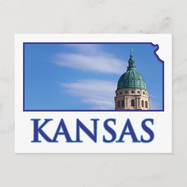 Cartão Postal Capitólio estatal do Kansas (Frente)