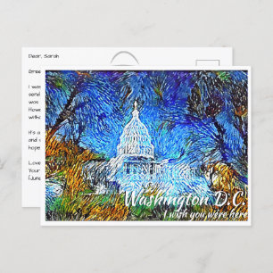 Cartão Postal Capitólio Impressionista dos EUA em Washington DC