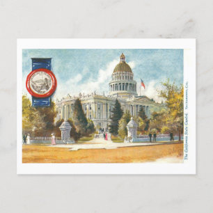Cartão Postal Capitólio Vintage California com Seal