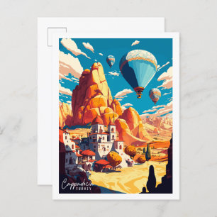 Cartão Postal Cappadocia - viagens vintage da Turquia