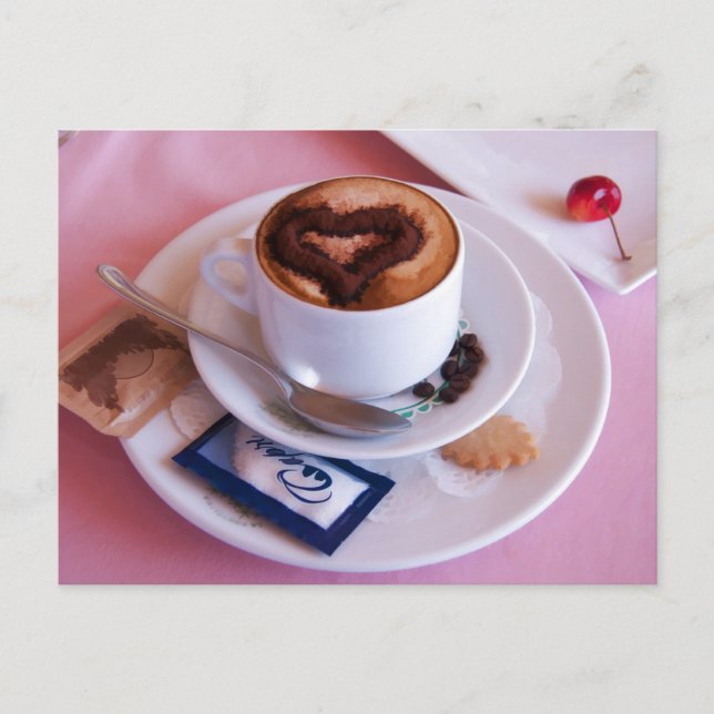 Cartão Postal Cappuccino Italiano Servido Com Amor (Frente)