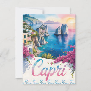 Cartão Postal Capri aquarela