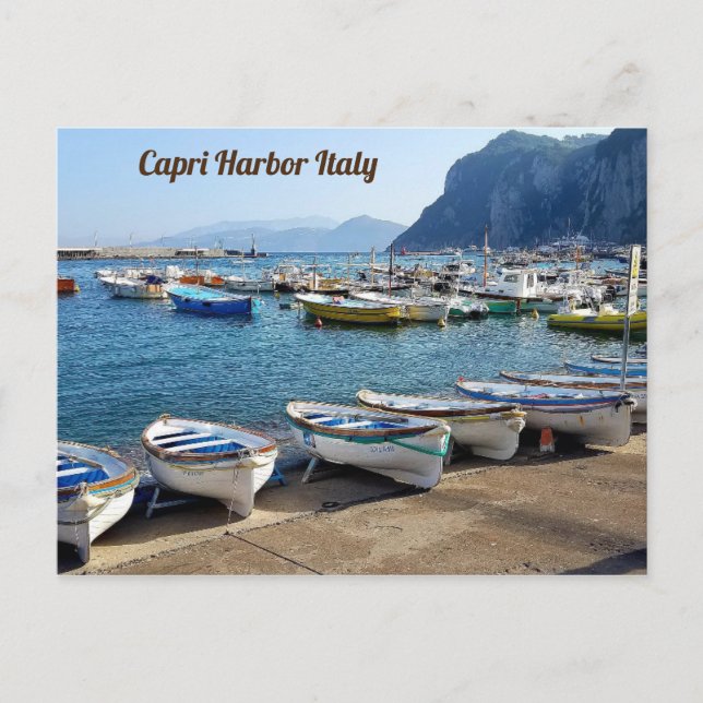 Cartão Postal Capri Harbor Itália (Frente)
