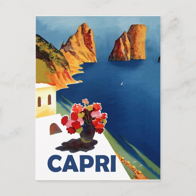 Cartão Postal Capri, Itália. Viagens vintage (Frente)
