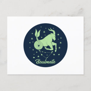 Cartão Postal Capricorn Soulmate   Símbolo Zodiac   Amor Soulmat
