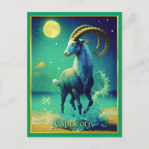 Cartão Postal Capricórnio o Signo do Zodíaco da Cabra do Mar