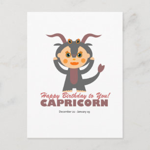 Cartão Postal Capricórnio Zodiac para crianças