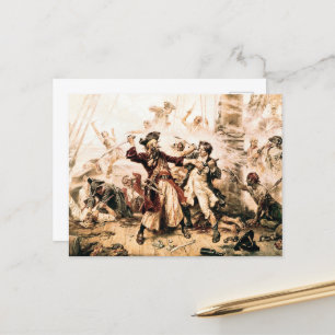 Cartão Postal Captura, Barba Negra Pirata, Vingança da Rainha An