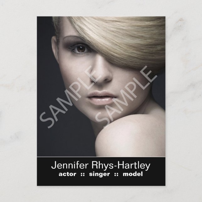 Cartão Postal Captura de cabeça do painel preto simples (Frente)