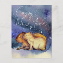 Capturar Ano Novo Cód. Aquarela Capybara Baby & Mã