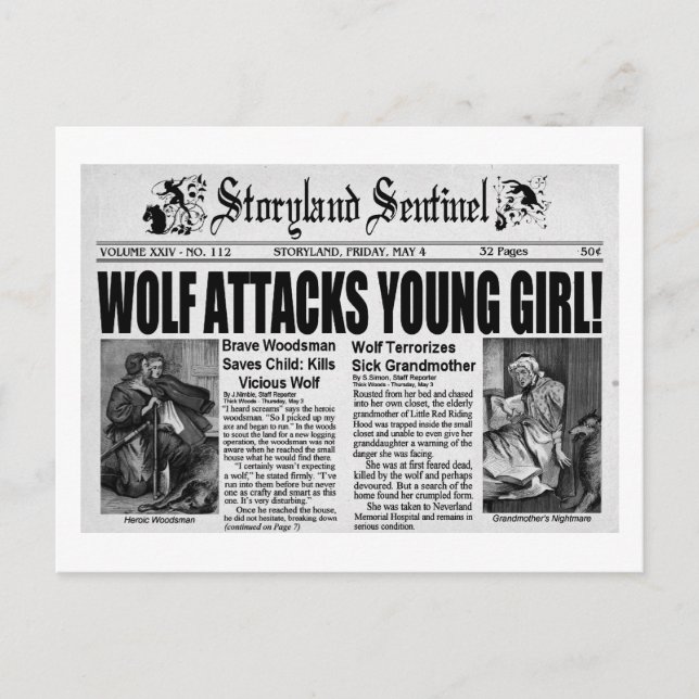 Cartão Postal Capuchinho Vermelho (Frente)