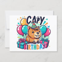 Capy Birthday - Design do Partido Cute Capybara
