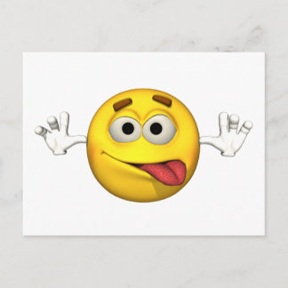 Cartão Postal Cara de Emoção - Cartão-postal de saída de língua