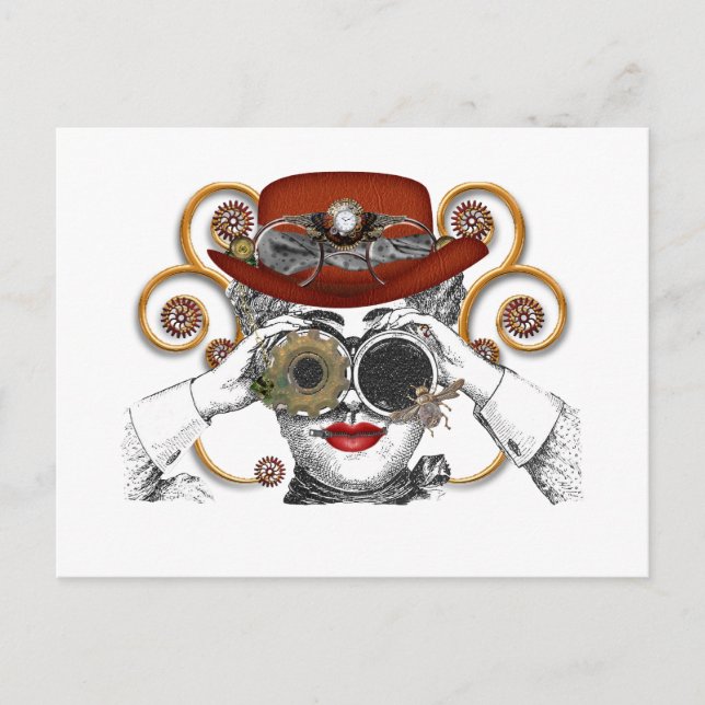 Cartão Postal cara de steampunk (Frente)