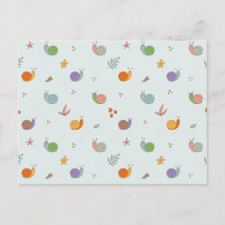 Cartão Postal Caracóis engraçados