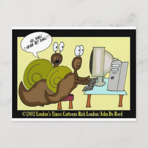 Cartão Postal Caracóis Recebendo e-mails Engraçados Presentes e 