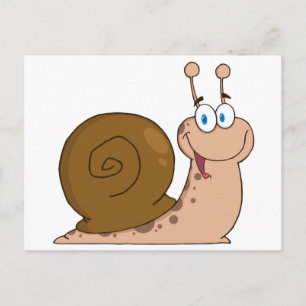 Cartão Postal Caracol de desenho animado feliz