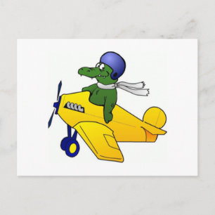 Cartão Postal Caractere Alligador/Crocodilo Cute
