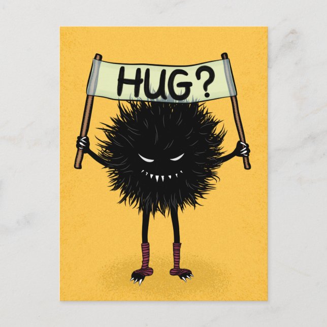 Cartão Postal Caractere Mau de Hug Monster (Frente)