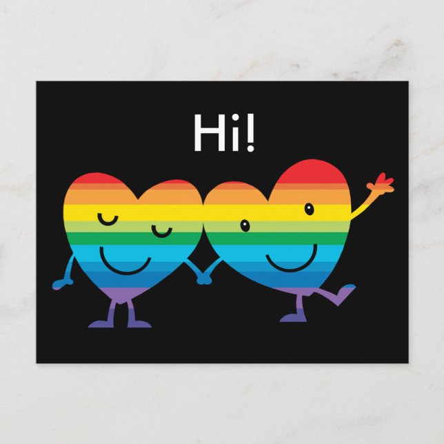 Cartão Postal Caracteres cardíacos (Frente)