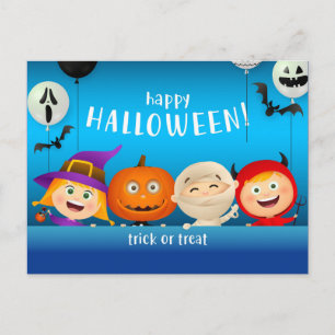 Cartão Postal Caracteres de Dia das Bruxas